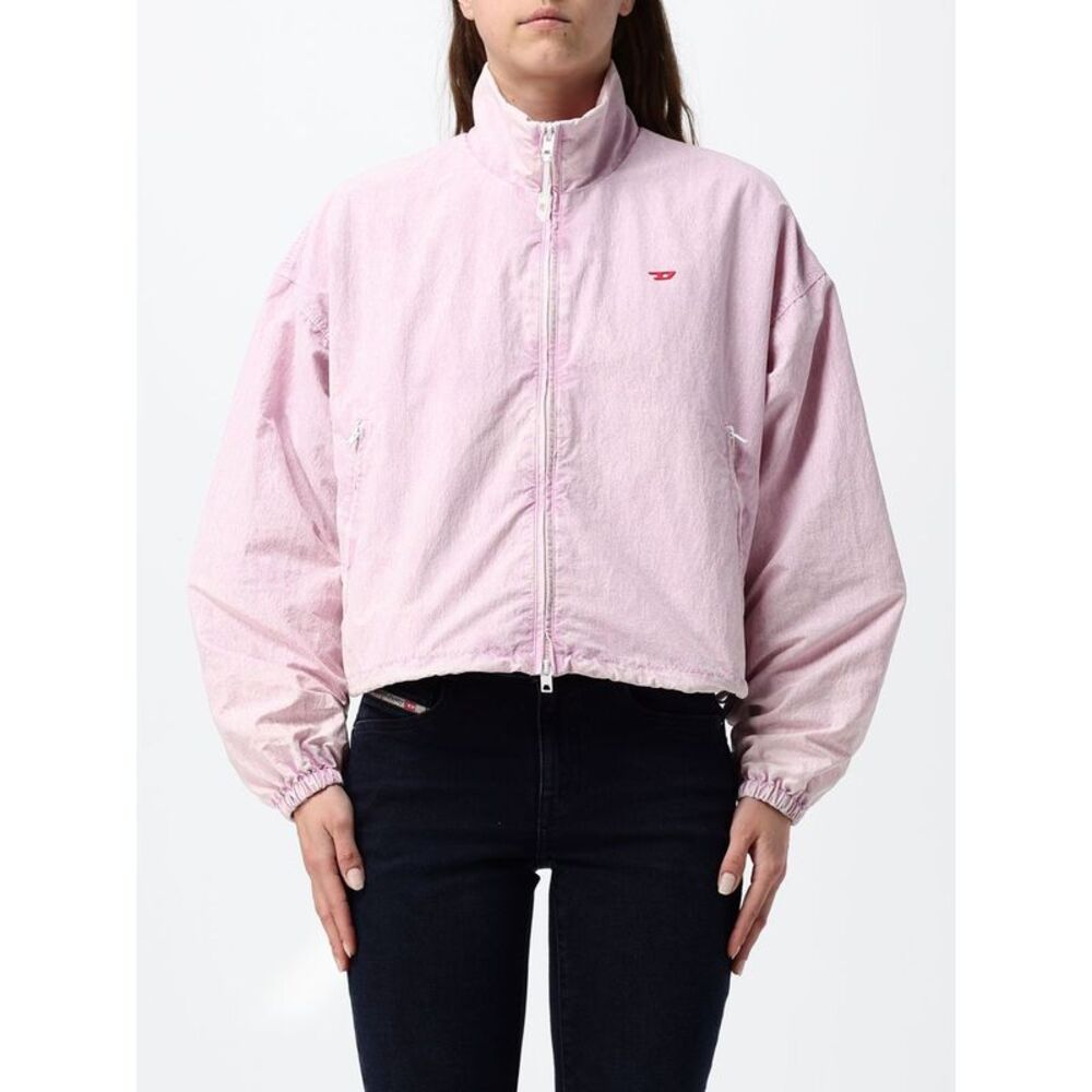 Diesel G-Leamer Cropped Windbreaker Jacket With High Neck And Embroidered Logo